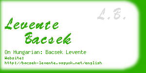 levente bacsek business card